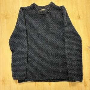 L.O.G.G. Sweater Womens Small Blue Chunky-Knit Crewneck Heavyweight Pullover